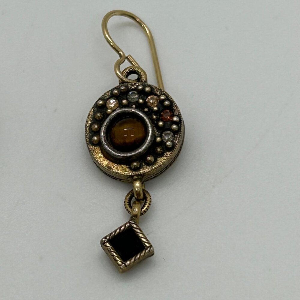 Patricia Locke Dangle Earrings With Antique Brass-Tone Finish Pierced - Picture 6 of 16